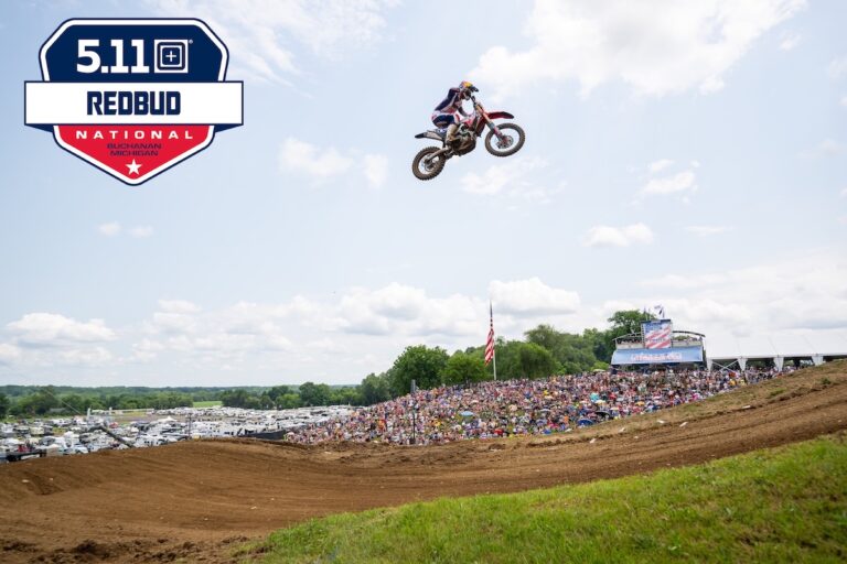 Hunter Lawrence tercera victoria en el Pro Motocross y es lider en los puntos de la 450SMX en el 250° aniversario de Estados Unidos en RedBud. Cole Davies en la 250